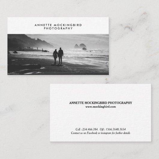 Professionele fotominimalistische fotografie visitekaartje (Voorkant / Achterkant)