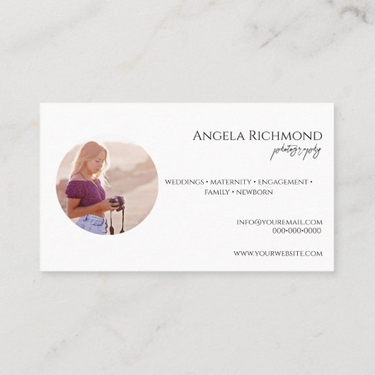 Professionele foto's | Fotografie, volledige foto Visitekaartje (Achterkant)