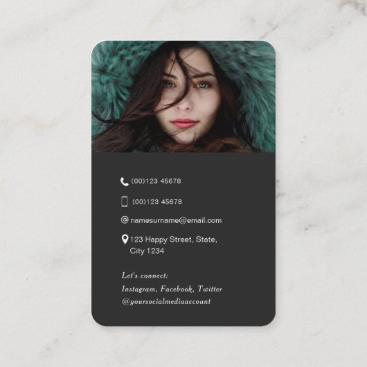 Professionele foto's QR-code Modern stijlvol goud Visitekaartje (Achterkant)