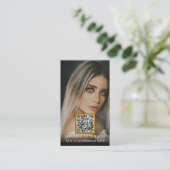Professionele foto's QR code Modern stijlvol goud Visitekaartje (Staand voorkant)
