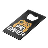 Professionele gamer creditkaart flessenopener (Voorkant Gekanteld)