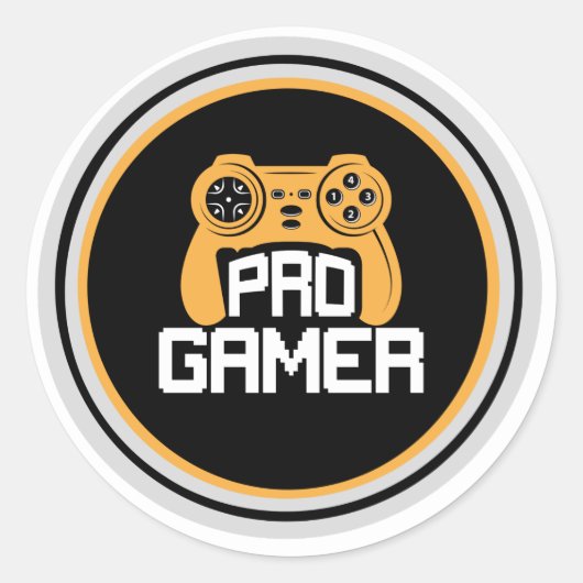 Professionele gamer ronde sticker (Voorkant)