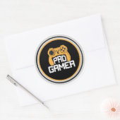 Professionele gamer ronde sticker (Envelop)