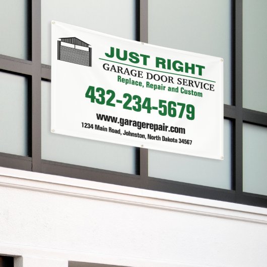 Professionele garagedeurservice spandoek (Buitenkant Gebouw)