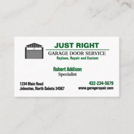 Professionele garagedeurservice visitekaartje