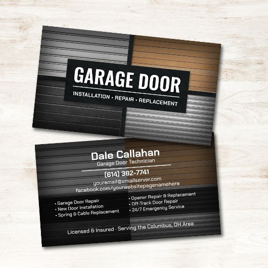 Professionele garagedeurservice visitekaartje