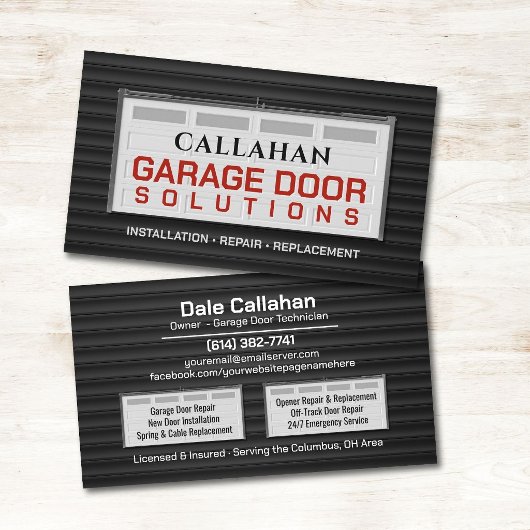 Professionele garagedeurservices visitekaartje