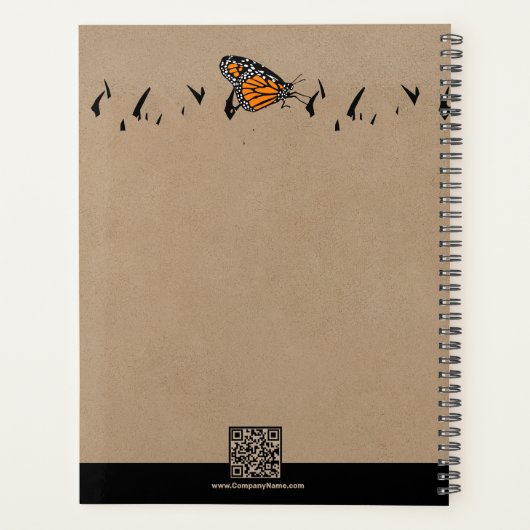 Professionele gazon silhouet vlinder afspraak planner (Achterkant)