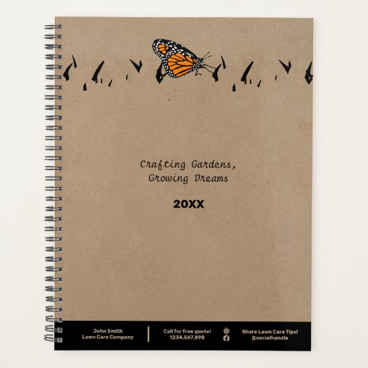 Professionele gazon silhouet vlinder afspraak planner (Voorkant)