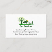 Professionele gazonverzorging Groen & Fresh Yard W Visitekaartje (Achterkant)