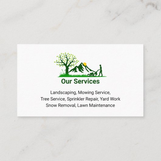 Professionele gazonverzorging Groen & Fresh Yard W Visitekaartje (Achterkant)