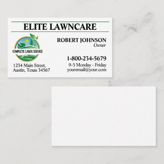 Professionele gazonverzorging visitekaartje (Voorkant / Achterkant)