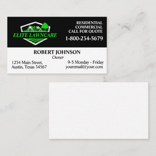 Professionele gazonverzorging visitekaartje (Voorkant / Achterkant)