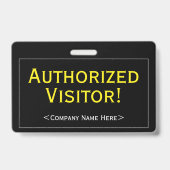 Professionele "geautoriseerde bezoeker!" Badge (Achterkant)