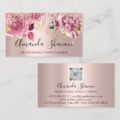 Professionele gebeurtenisplanner Roze QR-code Visitekaartje (Voorkant / Achterkant)