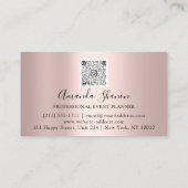 Professionele gebeurtenisplanner Roze QR-code Visitekaartje (Achterkant)