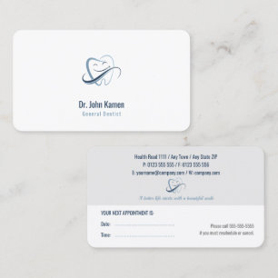 Professionele gebitsaanduiding   Dentist Afsprakenkaartje