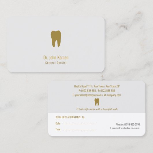 Professionele gebitsaanduiding | Dentist Afsprakenkaartje (Voorkant / Achterkant)