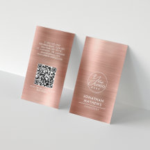 Professionele geborsteld metalen Roos Gold Logo QR