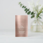 Professionele geborsteld metalen Roos Gold Logo QR Visitekaartje (Staand voorkant)