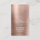 Professionele geborsteld metalen Roos Gold Logo QR Visitekaartje (Voorkant)