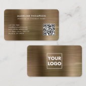 Professionele, geborstelde metalen Gold Logo QR-co Visitekaartje (Voorkant / Achterkant)