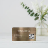 Professionele, geborstelde metalen Gold Logo QR-co Visitekaartje (Staand voorkant)