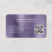 Professionele, geborstelde Metalen Lavender Logo Q Visitekaartje (Voorkant)