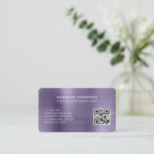 Professionele, geborstelde Metalen Lavender Logo Q Visitekaartje (Staand voorkant)