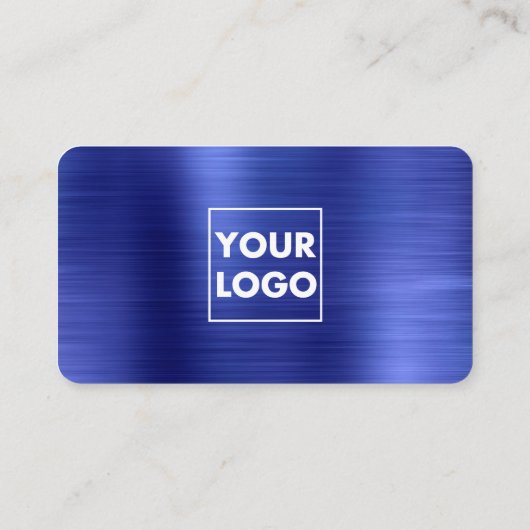 Professionele geborstelde metallische blauwe Logo  Visitekaartje (Achterkant)