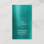 Professionele geborstelde metallische Blauwgroen L Visitekaartje (Voorkant)