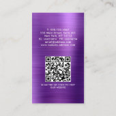 Professionele geborstelde metallische Paarse QR-co Visitekaartje (Achterkant)