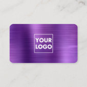 Professionele geborstelde metallische Paarse QR-co Visitekaartje (Achterkant)