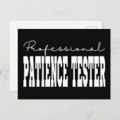 Professionele geduld tester witte typografie briefkaart (Voorkant / Achterkant)