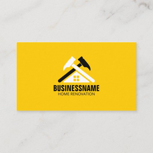 Professionele Geel Huis Renovatie Bouw Visitekaartje (Achterkant)