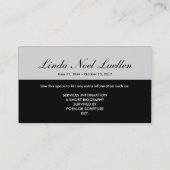 professionele geheugenkaart visitekaartje (Achterkant)