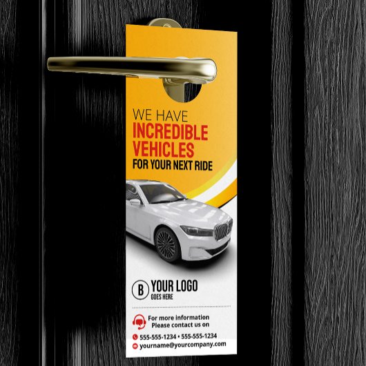 Professionele Gele Autohuur Auto Verhuur Deurhanger