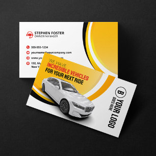 Professionele Gele Autohuur Auto Verhuur Visitekaartje