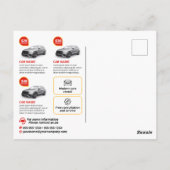 Professionele Gele Autoverhuur Auto Huren Auto Briefkaart (Achterkant)