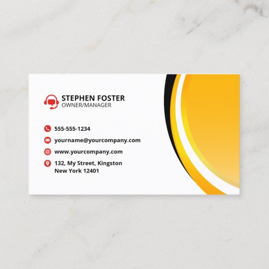 Professionele Gele Autoverhuur Auto Huren Auto Visitekaartje (Achterkant)