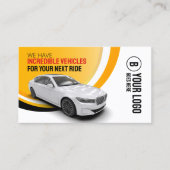 Professionele Gele Autoverhuur Auto Huren Auto Visitekaartje (Voorkant)