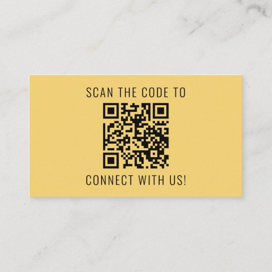 Professionele Gele Moderne Minimalistische QR Code Visitekaartje (Achterkant)