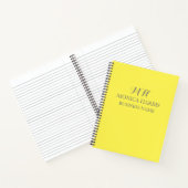 Professionele Gele Monogram Eerste Letter Zakelijk Notitieboek (Binnen)