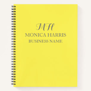 Professionele Gele Monogram Eerste Letter Zakelijk Notitieboek