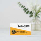 Professionele Gele Taxi Driehoek Cabbie Driver Visitekaartje (Staand voorkant)