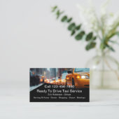 Professionele gele taxi service Visitekaartjes (Staand voorkant)