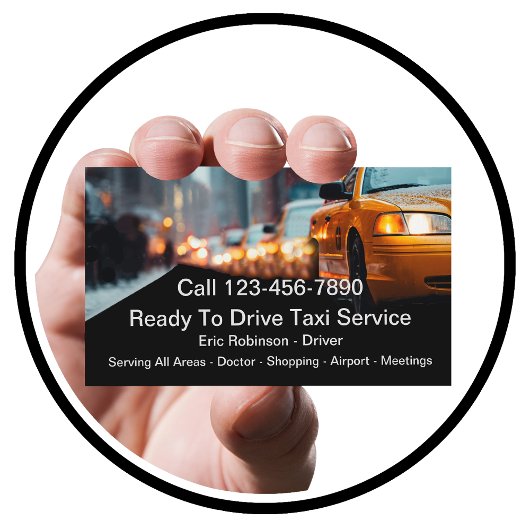 Professionele gele taxi service Visitekaartjes
