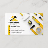 Professionele Gele Thuisrenovatie Bouwconstructie Visitekaartje (Voorkant)
