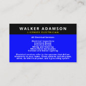 Professionele Gelicentieerde Elektricien Visitekaa Visitekaartje (Achterkant)