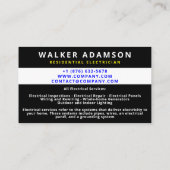 Professionele Gelicentieerde Elektricien Visitekaa Visitekaartje (Achterkant)